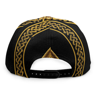 Gold Viking Norse God Odin Print Snapback Cap