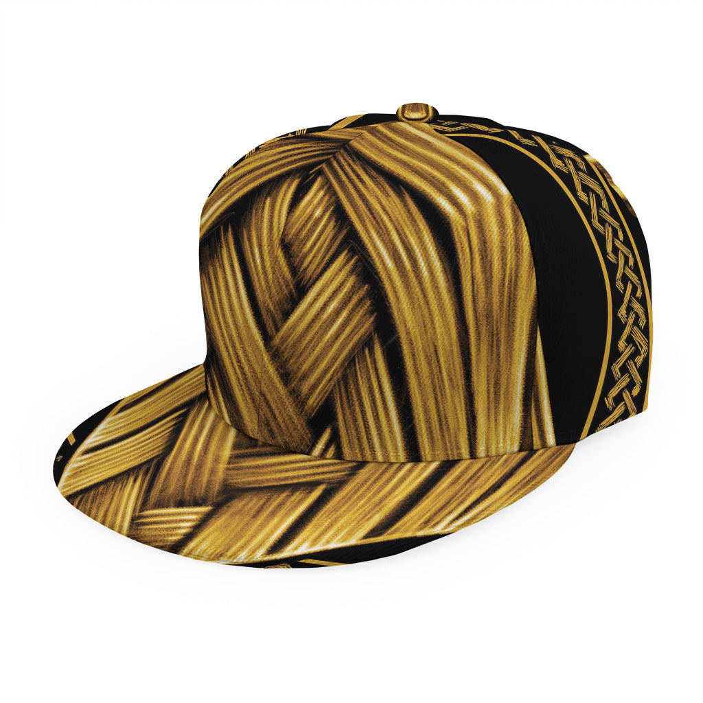 Gold Viking Norse God Odin Print Snapback Cap