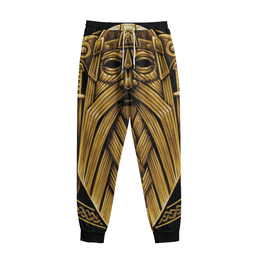Gold Viking Norse God Odin Print Sweatpants