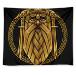 Gold Viking Norse God Odin Print Tapestry
