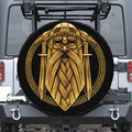 Gold Viking Norse God Odin Print Tire Cover
