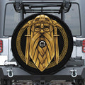 Gold Viking Norse God Odin Print Tire Cover With Camera Hole