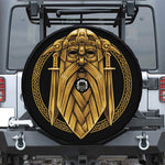 Gold Viking Norse God Odin Print Tire Cover With Camera Hole