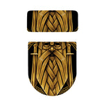 Gold Viking Norse God Odin Print Toilet Lid And Tank Cover Set