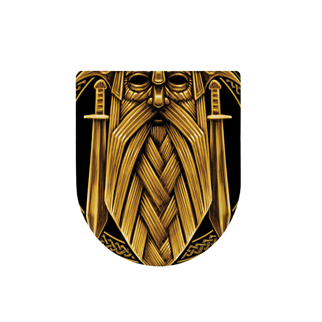 Gold Viking Norse God Odin Print Toilet Lid Cover