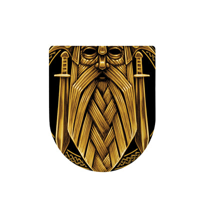 Gold Viking Norse God Odin Print Toilet Lid Cover