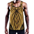 Gold Viking Norse God Odin Print Men's Workout Tank Top