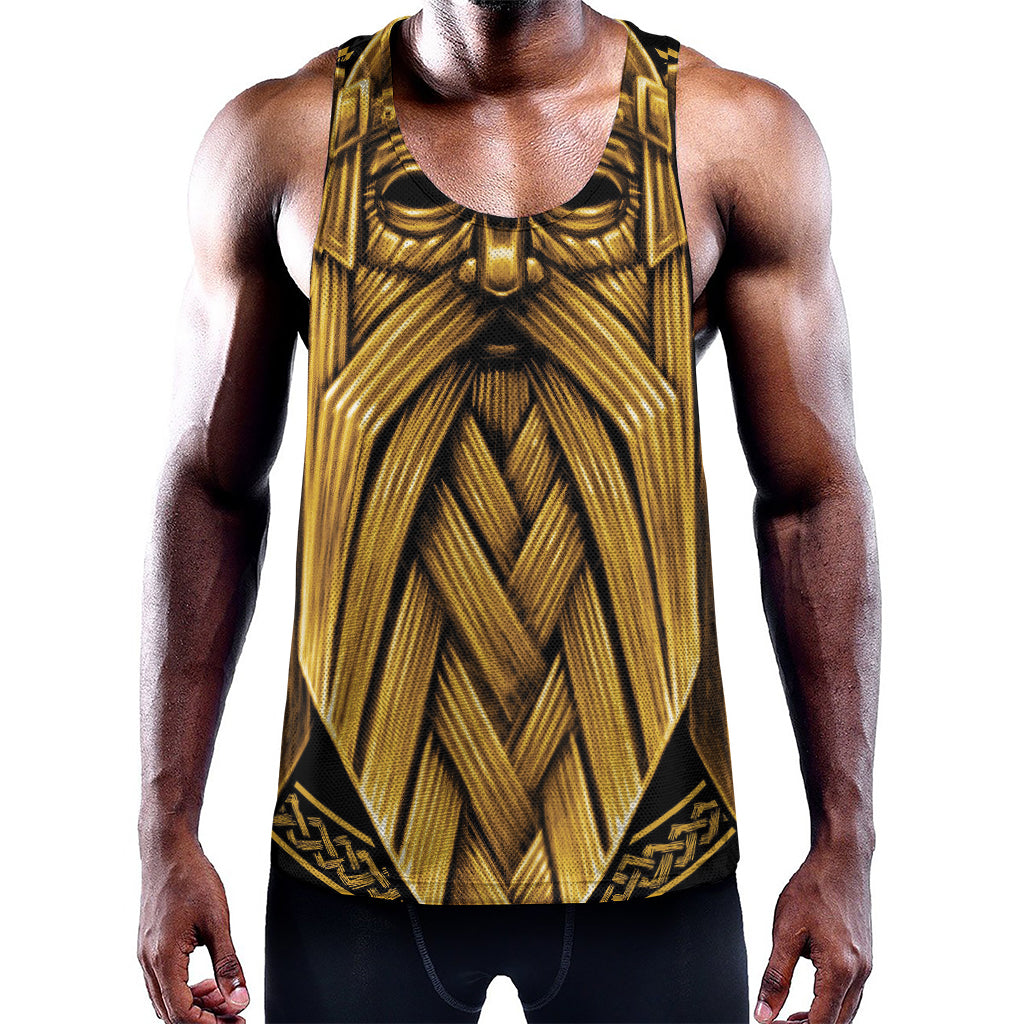 Gold Viking Norse God Odin Print Training Tank Top