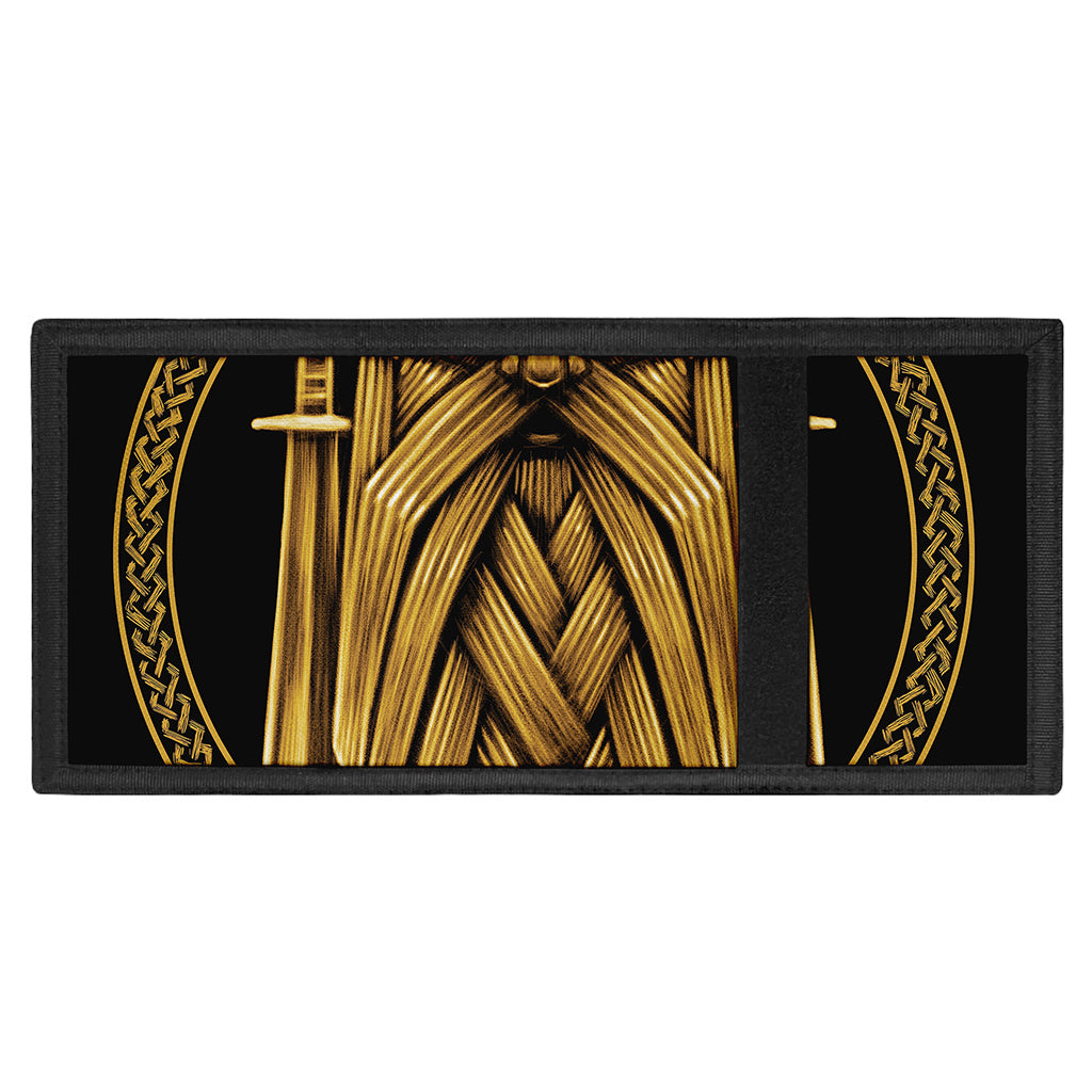 Gold Viking Norse God Odin Print Trifold Wallet