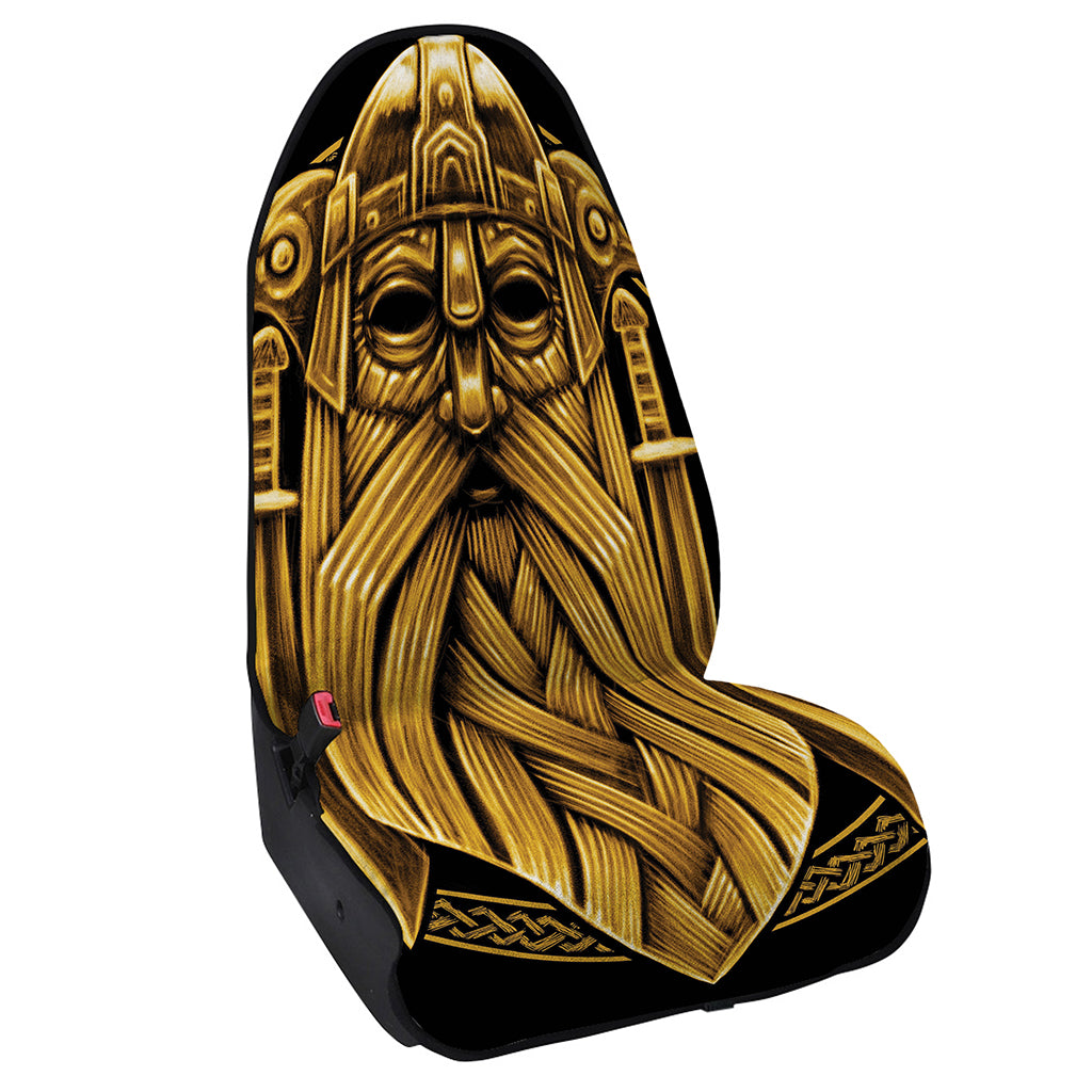 Gold Viking Norse God Odin Print Waterproof Car Seat Cover