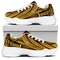 Gold Viking Norse God Odin Print White Chunky Shoes
