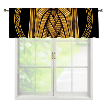 Gold Viking Norse God Odin Print Window Valance
