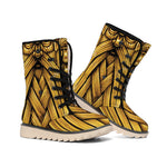 Gold Viking Norse God Odin Print Winter Boots