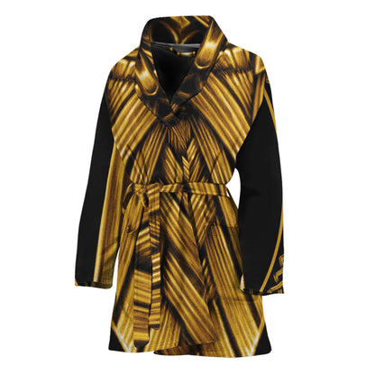 Gold Viking Norse God Odin Print Women's Bathrobe