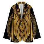 Gold Viking Norse God Odin Print Women's Blazer