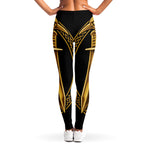 Gold Viking Norse God Odin Print Women's Leggings