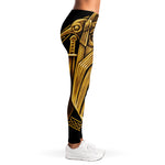 Gold Viking Norse God Odin Print Women's Leggings