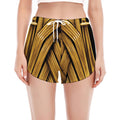 Gold Viking Norse God Odin Print Women's Split Running Shorts