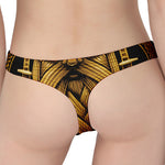 Gold Viking Norse God Odin Print Women's Thong
