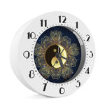 Gold Yin Yang Mandala Print Alarm Clock