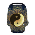 Gold Yin Yang Mandala Print Baby Seat Cover