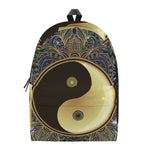 Gold Yin Yang Mandala Print Backpack