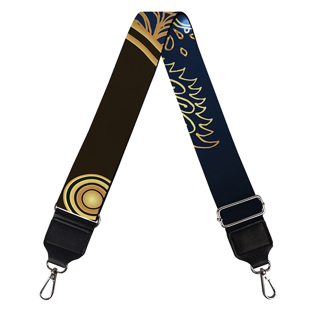 Gold Yin Yang Mandala Print Bag Strap