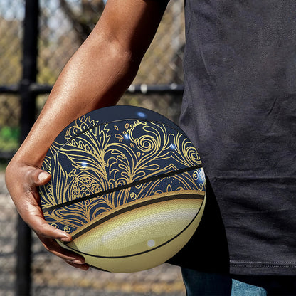 Gold Yin Yang Mandala Print Basketball