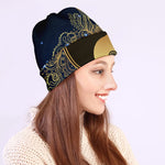 Gold Yin Yang Mandala Print Beanie