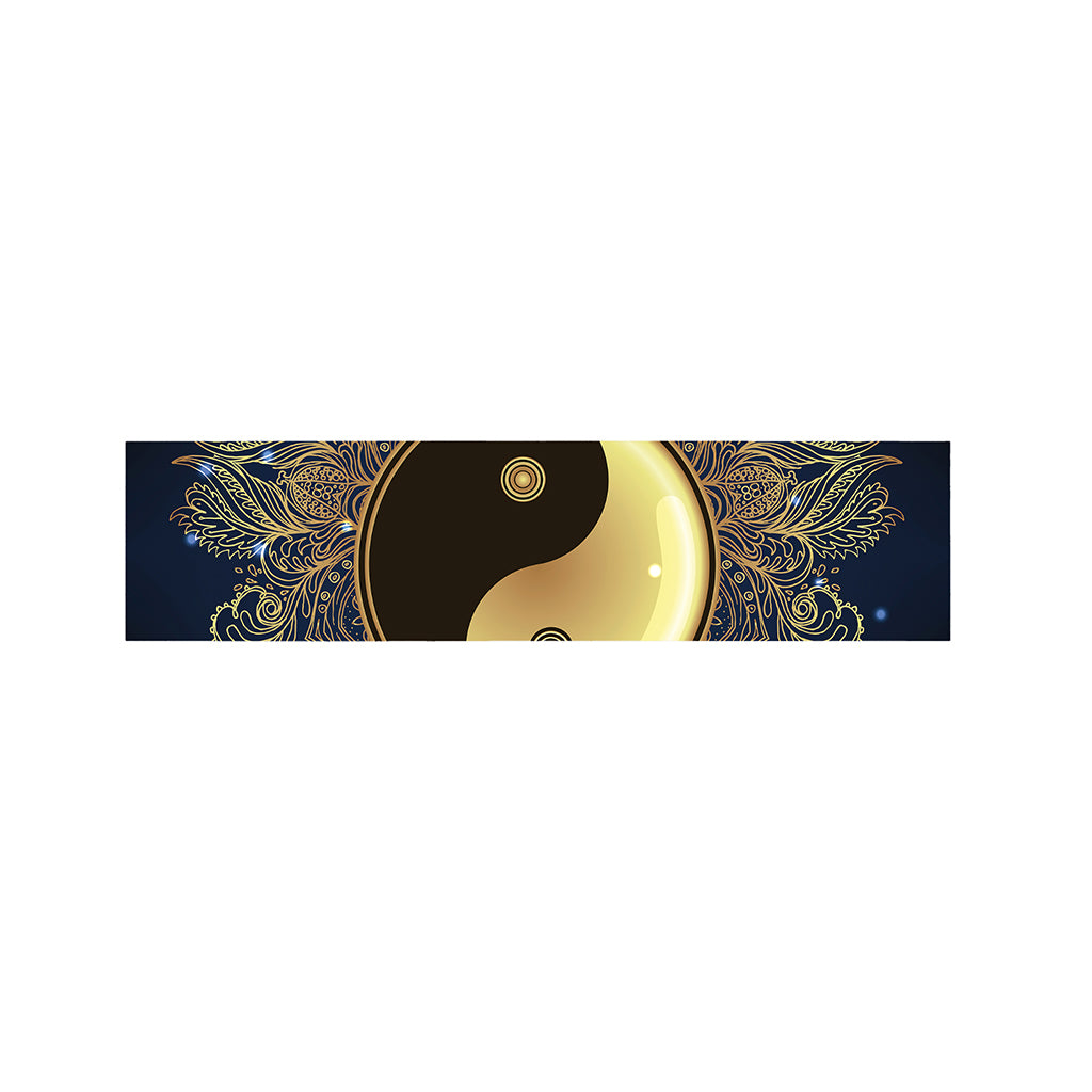 Gold Yin Yang Mandala Print Bed Runner