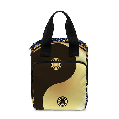 Gold Yin Yang Mandala Print Bible Tote Bag