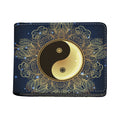 Gold Yin Yang Mandala Print Bifold Wallet