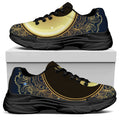 Gold Yin Yang Mandala Print Black Chunky Shoes