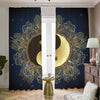 Gold Yin Yang Mandala Print Blackout Pencil Pleat Curtains