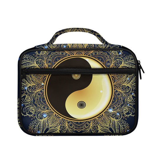 Gold Yin Yang Mandala Print Briefcase Bible Bag