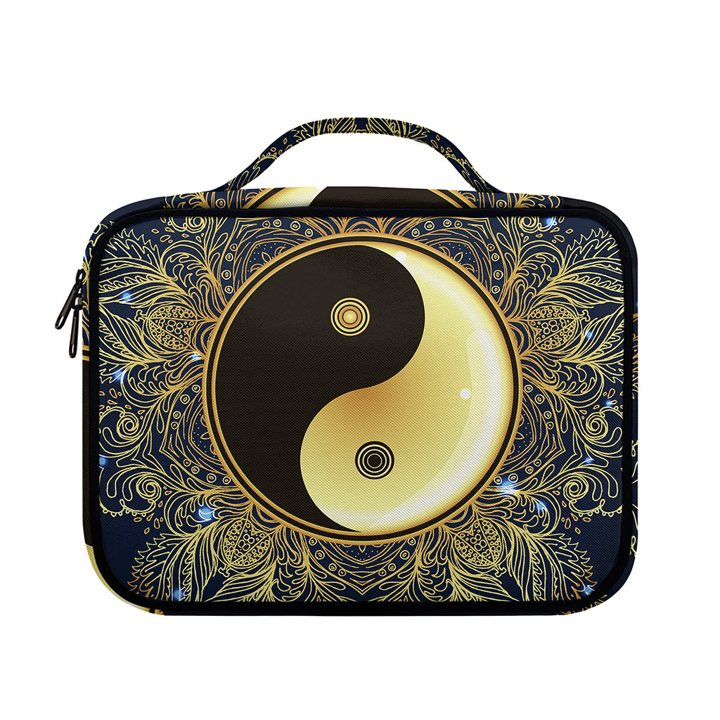 Gold Yin Yang Mandala Print Briefcase Bible Bag