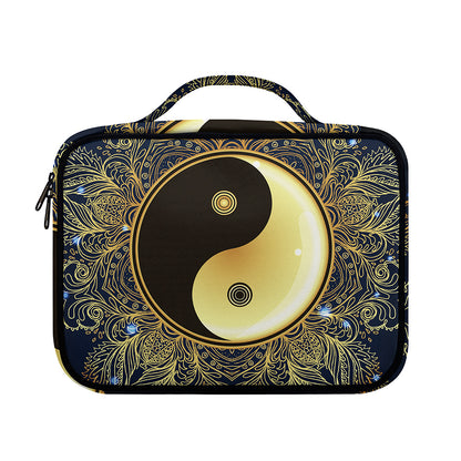 Gold Yin Yang Mandala Print Briefcase Bible Bag