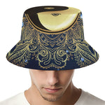 Gold Yin Yang Mandala Print Bucket Hat