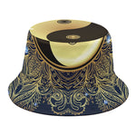 Gold Yin Yang Mandala Print Bucket Hat