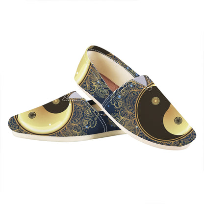Gold Yin Yang Mandala Print Casual Shoes