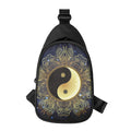 Gold Yin Yang Mandala Print Sling Bag