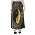 Gold Yin Yang Mandala Print Chiffon Maxi Skirt
