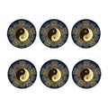 Gold Yin Yang Mandala Print Coaster Set