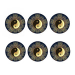 Gold Yin Yang Mandala Print Coaster Set