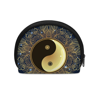 Gold Yin Yang Mandala Print Coin Purse
