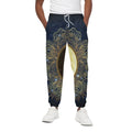 Gold Yin Yang Mandala Print Cotton Sweatpants