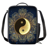 Gold Yin Yang Mandala Print Crossbody Lunch Bag
