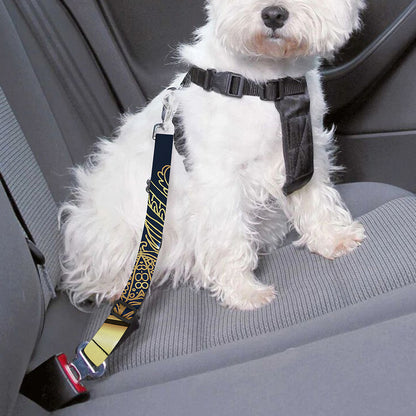 Gold Yin Yang Mandala Print Dog Seat Belt