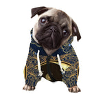 Gold Yin Yang Mandala Print Dog Zip Up Hoodie