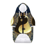 Gold Yin Yang Mandala Print Dog Zip Up Hoodie